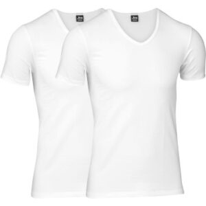 JBS 2P Organic Cotton V-Neck T-shirt Hvid økologisk bomuld Small Herre