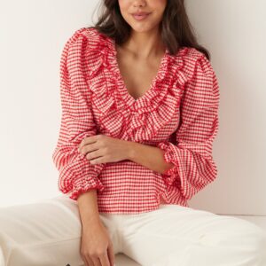 Jersey Frill Peplum Blouse