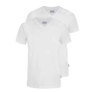 Jockey 2P V-Neck T-Shirt Hvid bomuld Small Herre