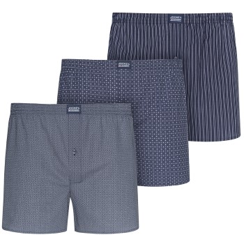 Jockey 3P Woven Soft Poplin Boxer Shorts Marineblå bomuld Small Herre Jockey 3P Woven Soft Poplin Boxer Shorts Marineblå bomuld Small Herre