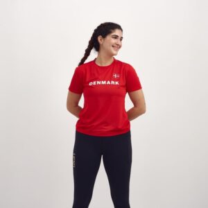 LIPATI Denmark SS Tee Dame Str. L Rød - Let og åndbar T-shirt til løb og træning