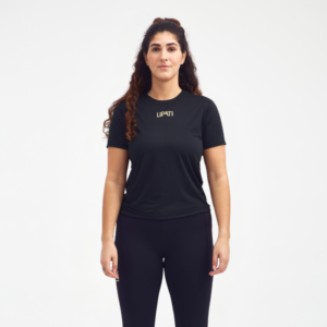 LIPATI Sunbeam Tee Sort XS til løb - Let og åndbar T-shirt til aktive kvinder