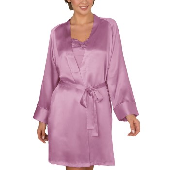 Lady Avenue Pure Silk Short Kimono Rosa silke Small Dame Lady Avenue Pure Silk Short Kimono Rosa silke Small Dame
