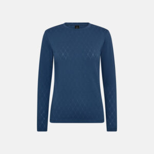 Langærmet t-shirt "Logo" | Bomuld | Blå m. burn-out effekt