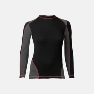 Langærmet t-shirt "dual layer" | Uld | Sort