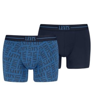 Levis 2P Logo Boxer Sort/Blå bomuld Medium Herre