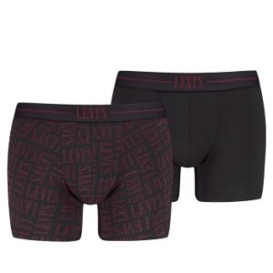 Levis 2P Logo Boxer Sort/Rød bomuld Medium Herre