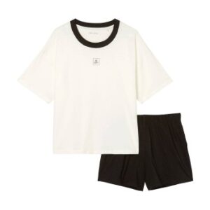Marc O Polo Organic Cotton Short Pyjama Set Hvid/Sort bomuld Small Dame