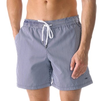 Mey Badebukser Beachport Swim Shorts Hvid/Blå polyester Small Herre Mey Badebukser Beachport Swim Shorts Hvid/Blå polyester Small Herre