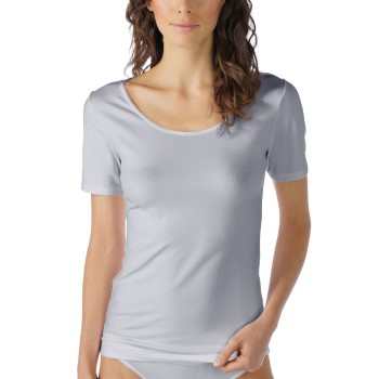 Mey Cotton Pure Short-Sleeved Top Gråmelerad bomuld 38 Dame Mey Cotton Pure Short-Sleeved Top Gråmelerad bomuld 38 Dame