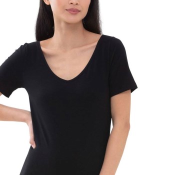 Mey Superfine Organic V-Neck T-Shirt Sort bomuld 38 Dame Mey Superfine Organic V-Neck T-Shirt Sort bomuld 38 Dame