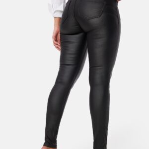 Mid Waist Push-Up Coated Jeans