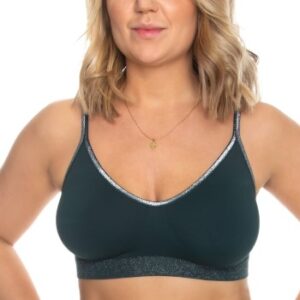 Missya BH Lucia Glitter Bra Top Mørkgrøn polyamid Small Dame