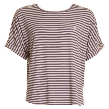 Missya Softness Stripe SS T-shirt Blomme modal Small Dame Missya Softness Stripe SS T-shirt Blomme modal Small Dame