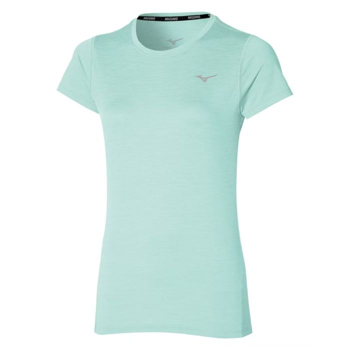 Mizuno Impulse Core SS Tee Str. XL Grøn Dame - Letvægts T-shirt til Løb og Træning Mizuno Impulse Core SS Tee Str. XL Grøn Dame - Letvægts T-shirt til Løb og Træning