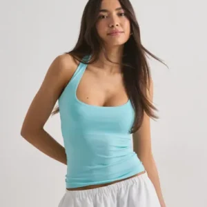 Nelly - Blå - Built In Bra Halterneck Top