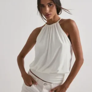 Nelly - Hvid - Soft Drape Tie Back Top