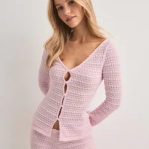 Nelly - Pink - Crochet LS Cardigan