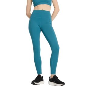 New Balance NB Sleek Pocket High Rise Legging 27" Blå til løb og træning for optimal komfort