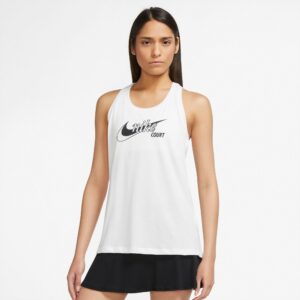 Nike Court Drifit Swoosh Tennistop Dame Xs Hvid