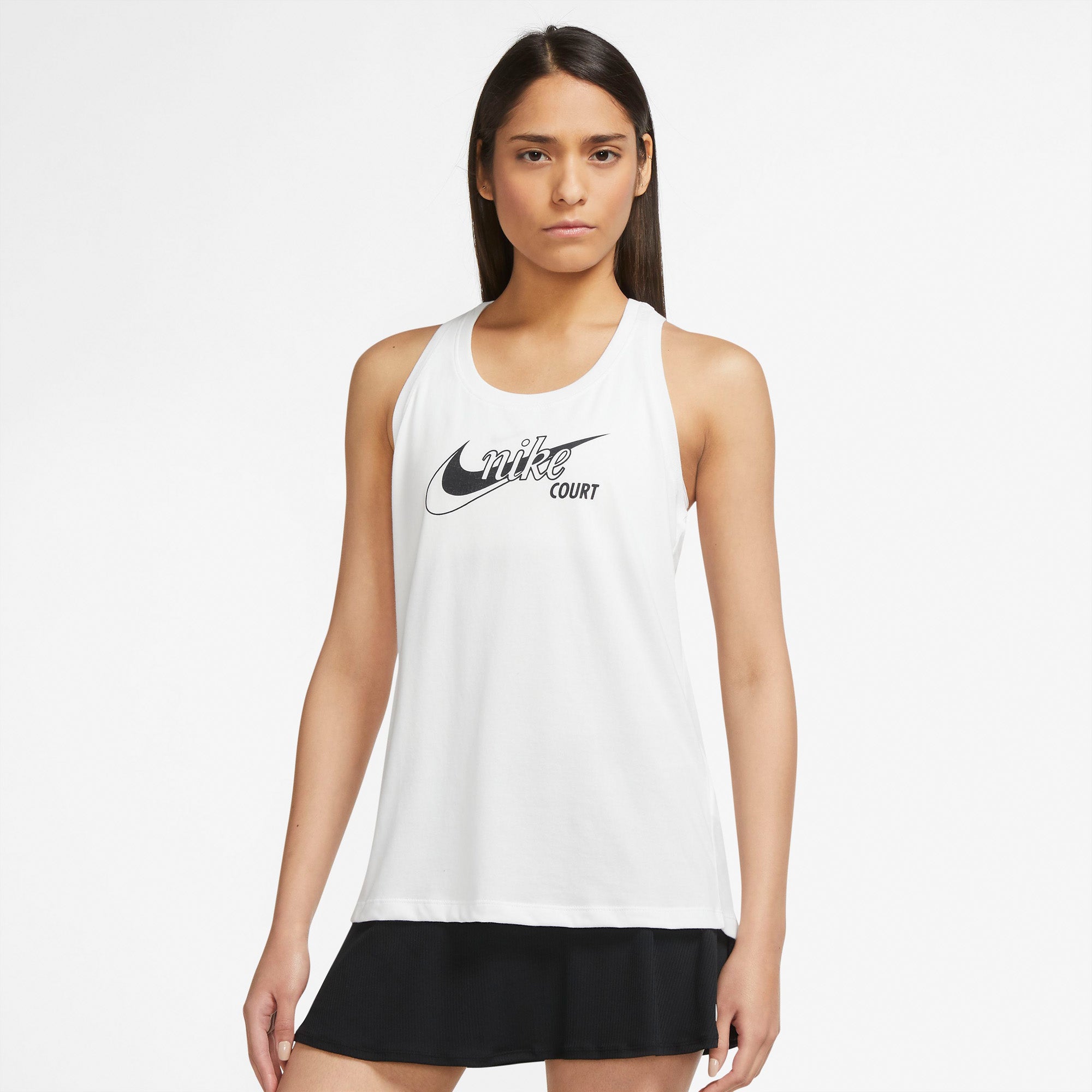 Nike Court Drifit Swoosh Tennistop Dame Xs Hvid Nike Court Drifit Swoosh Tennistop Dame Xs Hvid