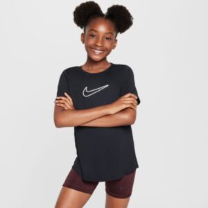 Nike Dri-FIT One T-shirt Sort 128-137 Junior til aktiv træning og komfort