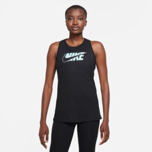 Nike Drifit Icon Clash Graphic Træningstop Dame Xs Sort