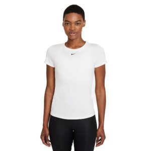 Nike Drifit One Slim Fit Trænings Tshirt Dame Hvid