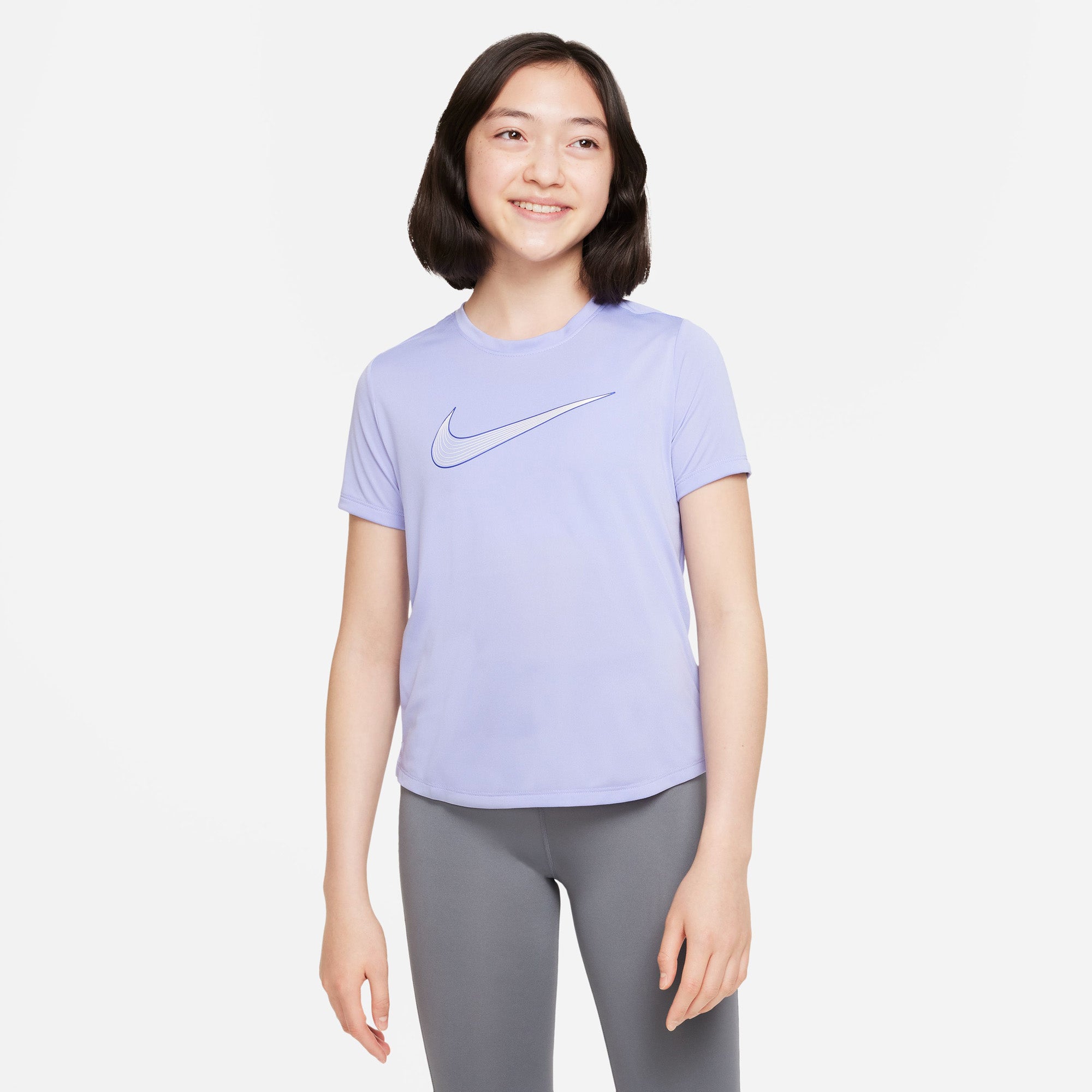 Nike Drifit One Trænings Tshirt Dame 122128 / Xs Grå Nike Drifit One Trænings Tshirt Dame 122128 / Xs Grå