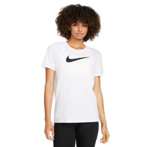 Nike Drifit Swoosh Tshirt Dame Xs Hvid
