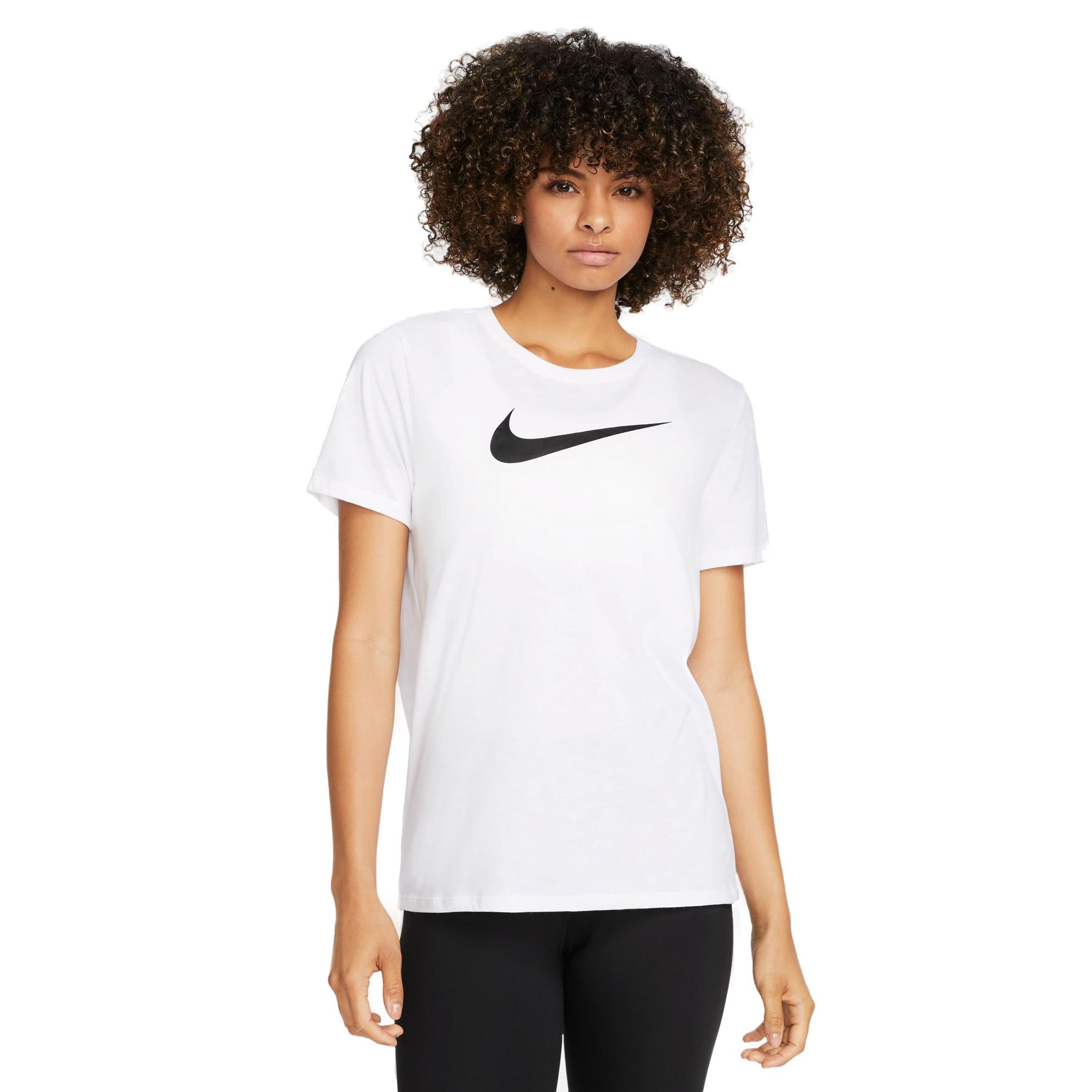Nike Drifit Swoosh Tshirt Dame Xs Hvid Nike Drifit Swoosh Tshirt Dame Xs Hvid