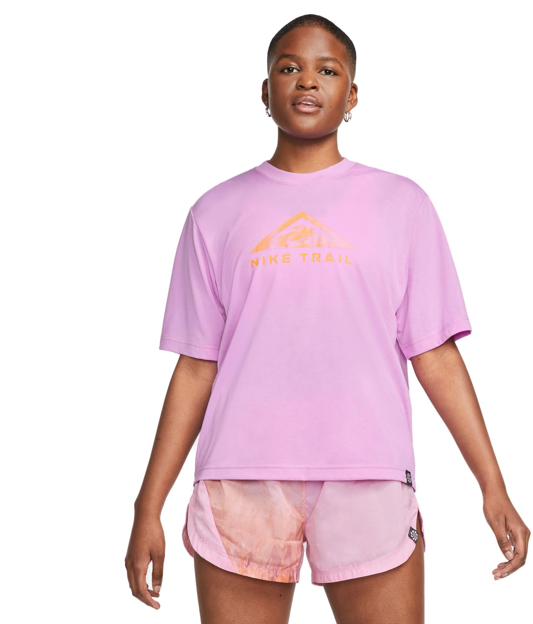 Nike Drifit Trail Tshirt Dame Lilla Nike Drifit Trail Tshirt Dame Lilla