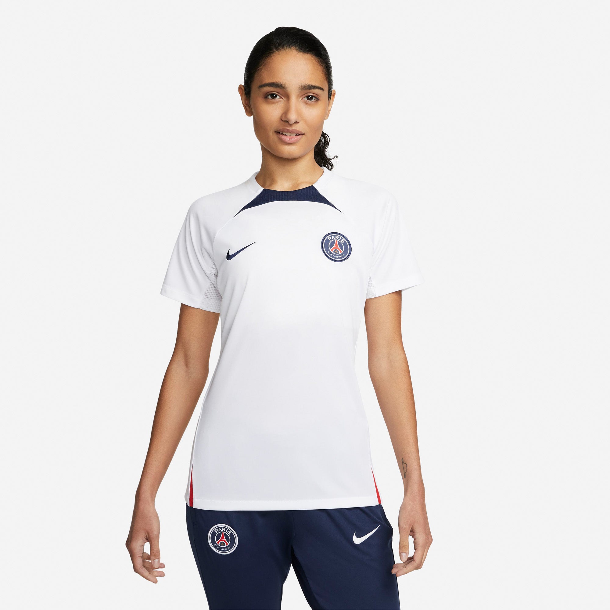 Nike Paris Saintgermain Strike Drifit Tshirt Dame Hvid Nike Paris Saintgermain Strike Drifit Tshirt Dame Hvid