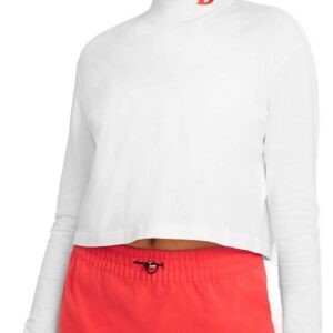 Nike Sportswear Mock Langærmet Tshirt Dame Xs Hvid