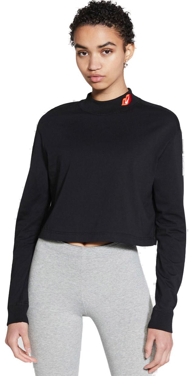 Nike Sportswear Mock Langærmet Tshirt Dame Xs Sort Nike Sportswear Mock Langærmet Tshirt Dame Xs Sort
