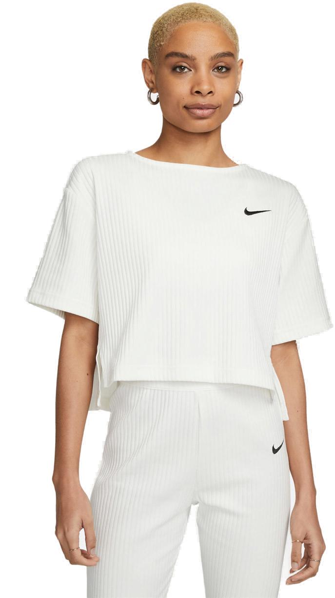 Nike Sportswear Ribbed Jersey Tshirt Dame Xs Hvid Nike Sportswear Ribbed Jersey Tshirt Dame Xs Hvid