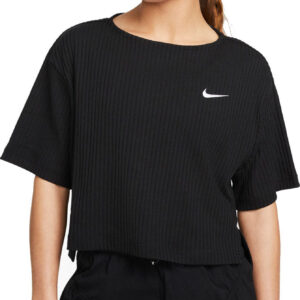 Nike Sportswear Ribbed Jersey Tshirt Dame Xs Sort