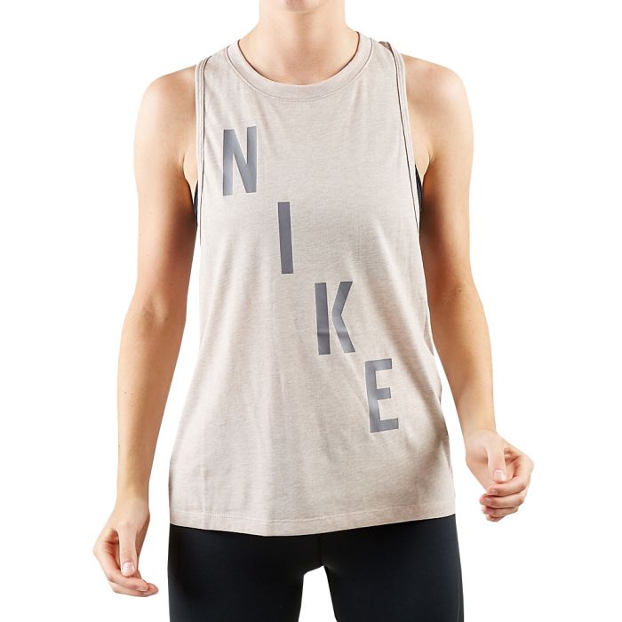 Nike Tailwind Tank Top L Dame - Moon Particle/htr til løb og træning Nike Tailwind Tank Top L Dame - Moon Particle/htr til løb og træning