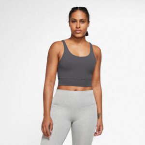 Nike Yoga Luxe Infinalon Crop Træningstop Dame Xs Grå