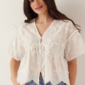 Objlora S/S RE V-NECK TOP