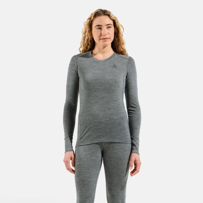 Odlo Merino 200 BL Top Crew Neck L/S Str. L Grå Dame Odlo Merino 200 BL Top Crew Neck L/S Str. L Grå Dame