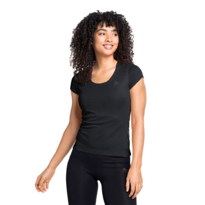 Odlo T-shirt Dame M, Crew Neck, Sort - Aktiv træning, Åndbar og komfortabel Odlo T-shirt Dame M, Crew Neck, Sort - Aktiv træning, Åndbar og komfortabel