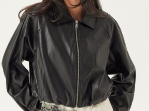 Onlsaramy Faux Leather Bomber