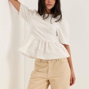 Onlveronika Life S/S MIX PEPLUM TOP