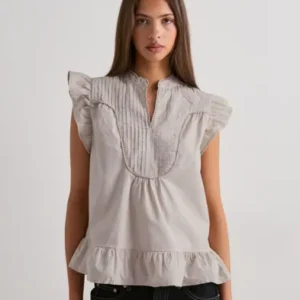 Only - Grå - Onladda S/L V-Neck Top Ex Wvn