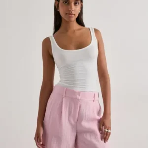 Only - Pink - Onlita Hw Linen Look Shorts Tlr