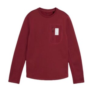 PUMA Brushed LS Tee Saysky Str. L Rød Dame