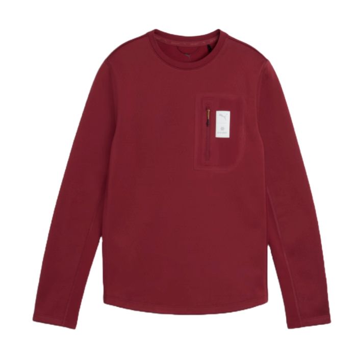 PUMA Brushed LS Tee Saysky Str. L Rød Dame PUMA Brushed LS Tee Saysky Str. L Rød Dame