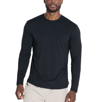 Panos Emporio Bamboo Crew Longsleve Tee Sort Small Herre Panos Emporio Bamboo Crew Longsleve Tee Sort Small Herre