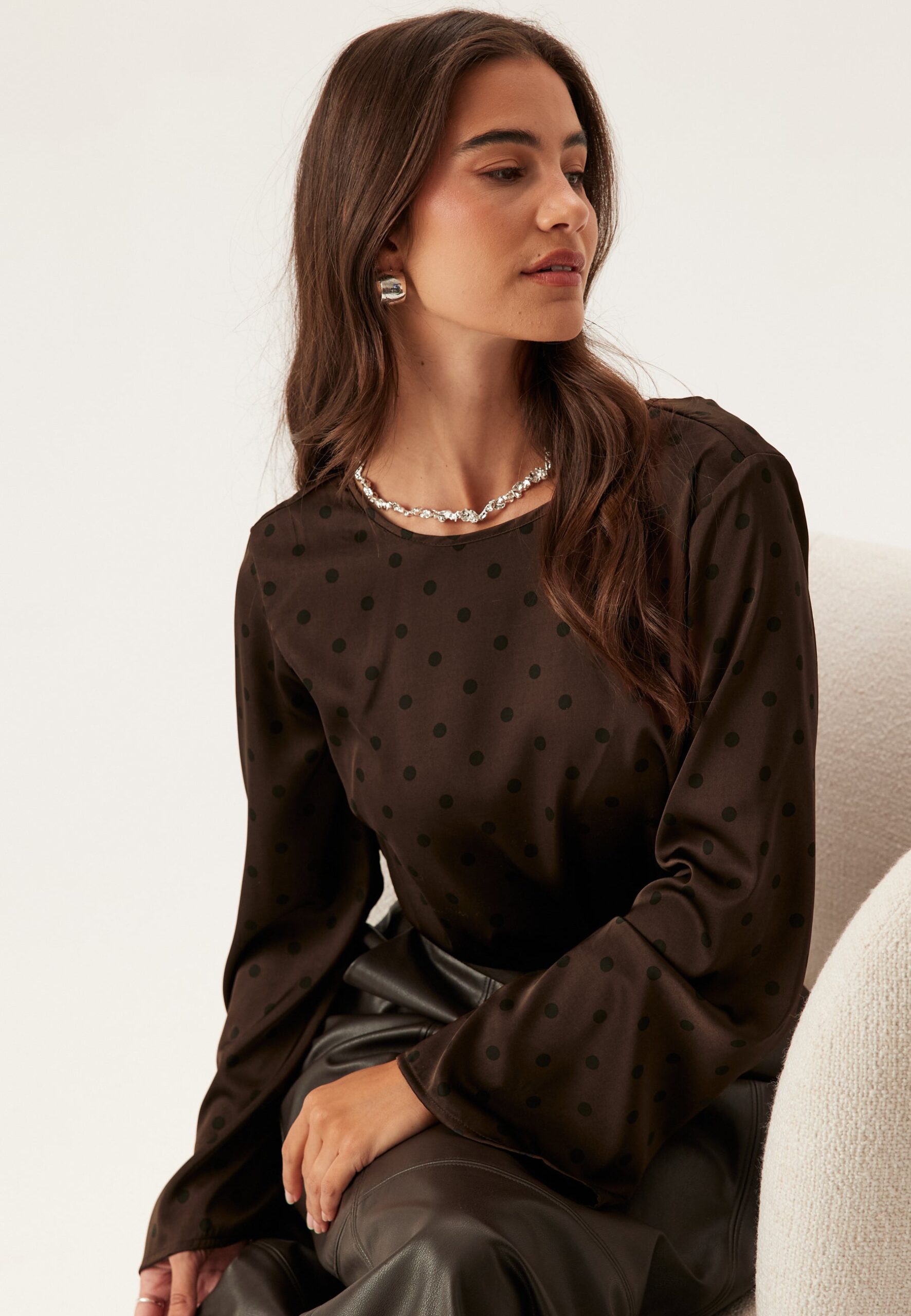 Pcjytta Ls Satin Top Pcjytta Ls Satin Top